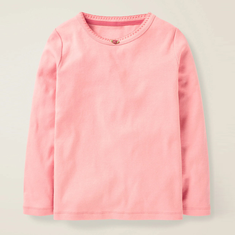 淘工厂 欧美童装针织长袖T恤定做 玫瑰花蕾套头衫加工