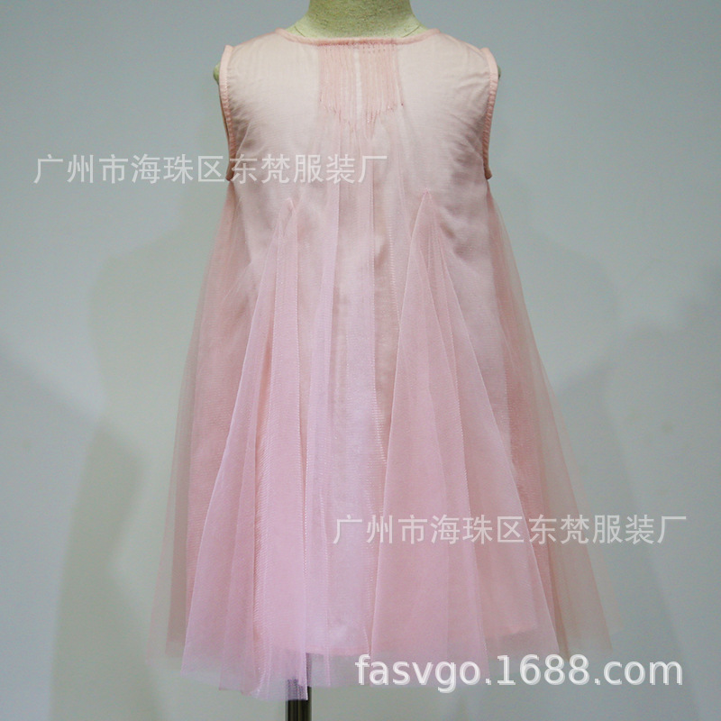 工厂开发新款童装 超仙的女童塔克褶网纱连衣裙 200件起订