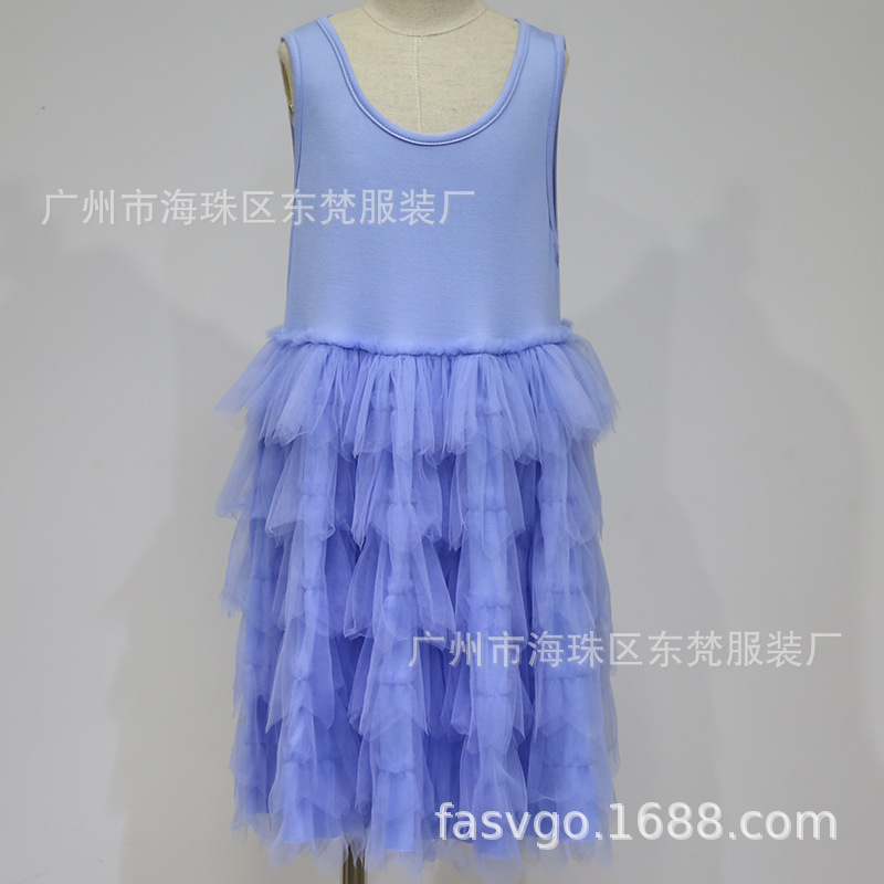 工厂开发新款童装 女童甜美网纱蛋糕连衣裙 200件起订
